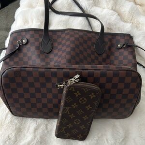 Brown Tote Bag with Wallet Bundle